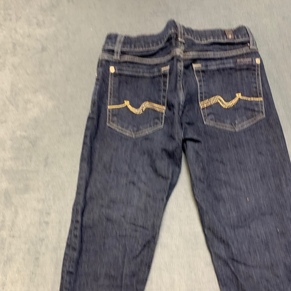 7 For All Mankind Roxanne Jeans Womens 27 Blue Denim Stretch 5 Pocket Straight - Picture 4 of 16
